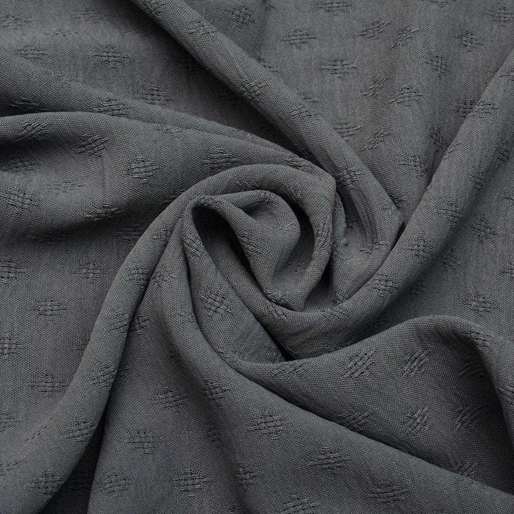 American Krepa Żakard Szary - Textil World