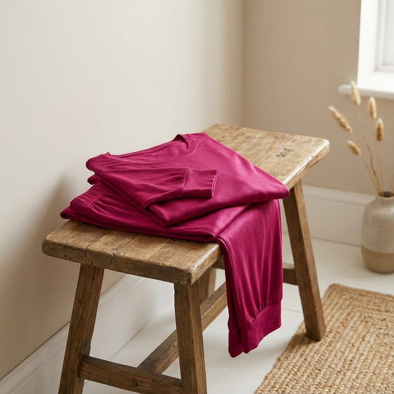 ITY Jersey Fuksja – komplet do snu z tej tkaniny