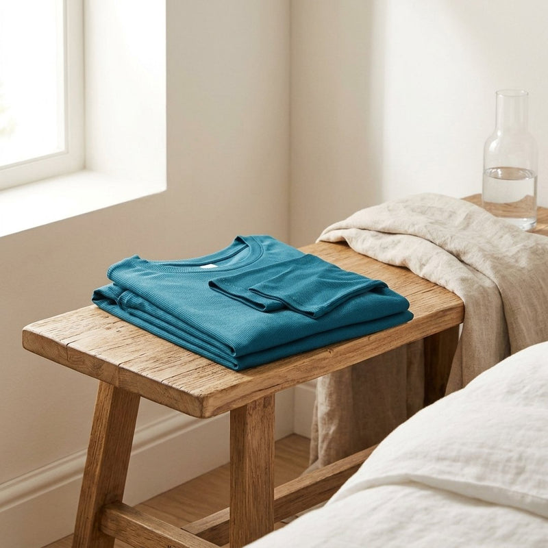 ITY Jersey Turkusowy – komplet do snu z tej tkaniny