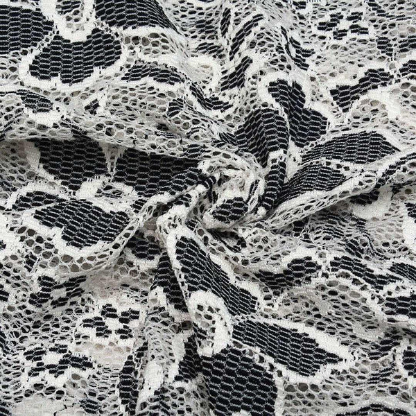 Koronka Kwiaty Szarość - Textil World