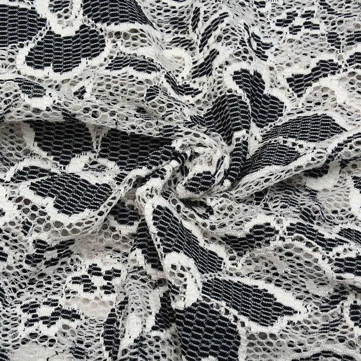 Koronka Kwiaty Szarość - Textil World