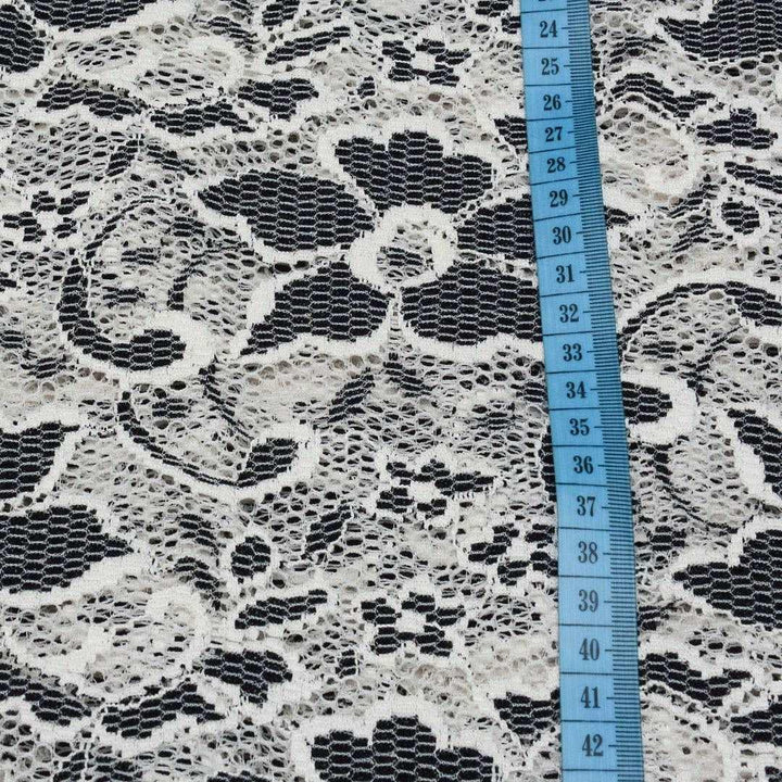 Koronka Kwiaty Szarość - Textil World
