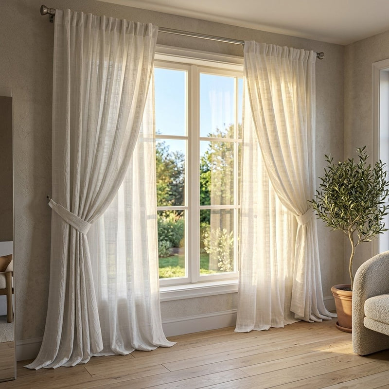 Krepa Haftowana „Śnieżna Elegancja” – firany z tej tkaniny