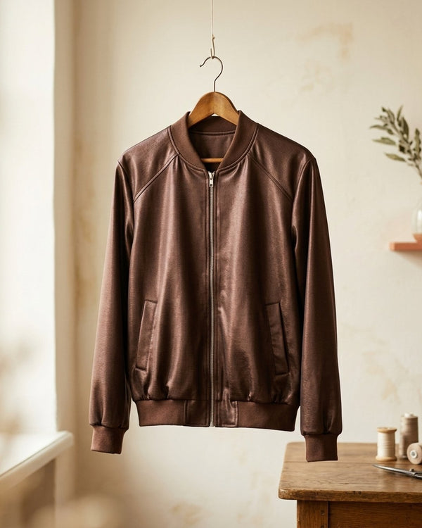 Lama Brązowy Czekoladowy - LAMA bomber jacket