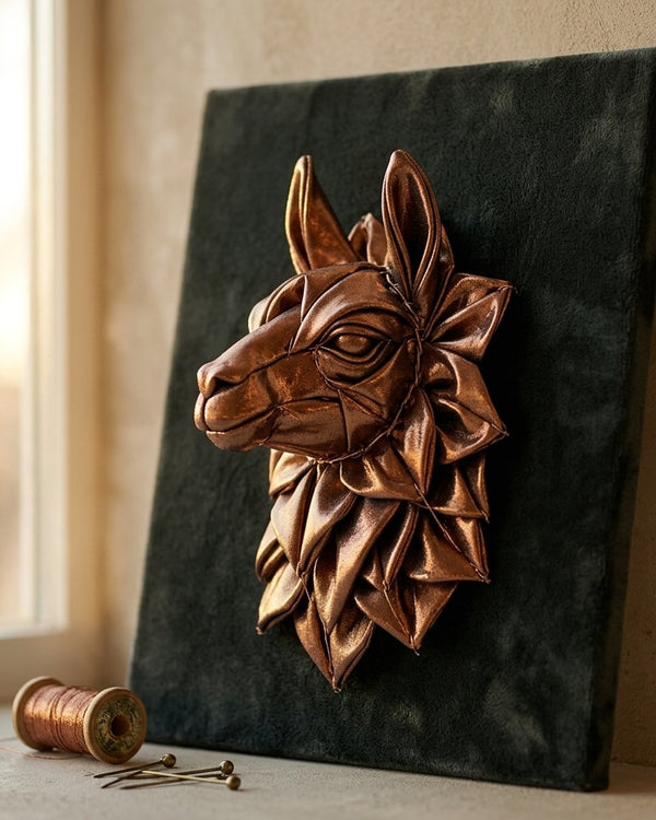 Lama Królewska Miedź - 3D kwiat aplikacja couture
