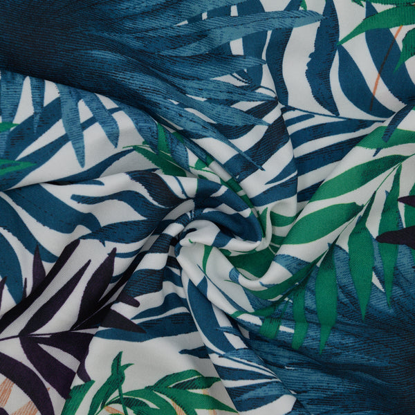 Latina Drukowana Niebiskie Tropiczne Kwiaty - Textil World