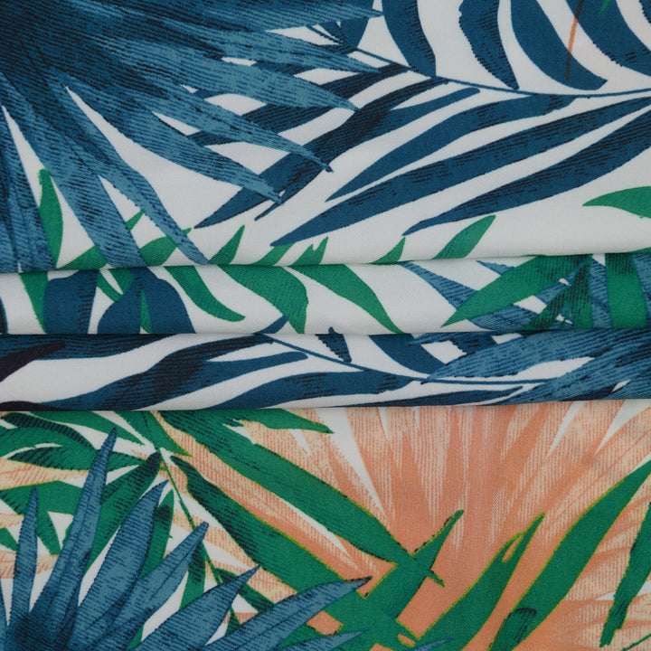 Latina Drukowana Niebiskie Tropiczne Kwiaty - Textil World