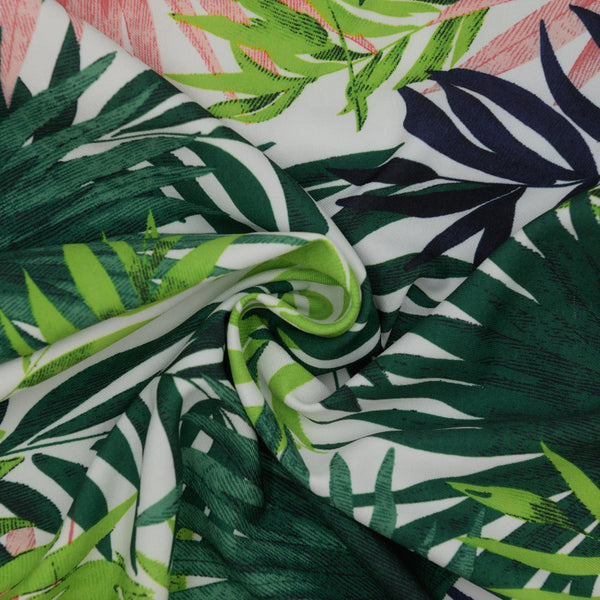 Latina Drukowana Zielone Tropiczne Kwiaty - Textil World