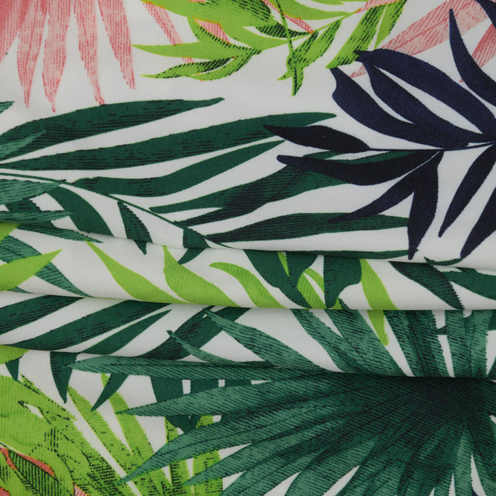 Latina Drukowana Zielone Tropiczne Kwiaty - Textil World