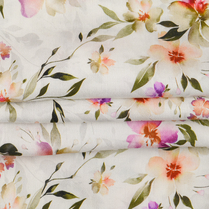 Len Craspo Drukowana Akwarelowa Łąka - Textil World