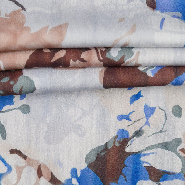 Len Craspo Drukowana Błękitna Fantazja - Textil World