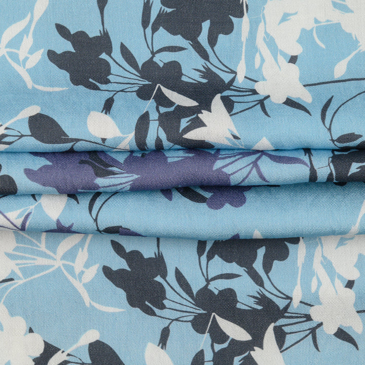 Len Craspo Drukowana Błękitny Cień - Textil World