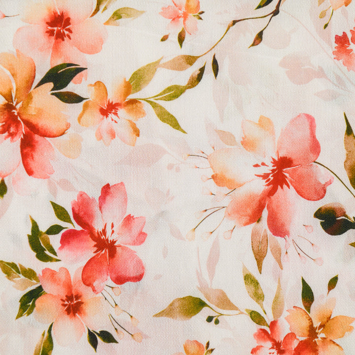Len Craspo Drukowana Letni Bukiet - Textil World