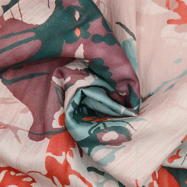 Len Craspo Drukowana Miętowy Ogród - Textil World