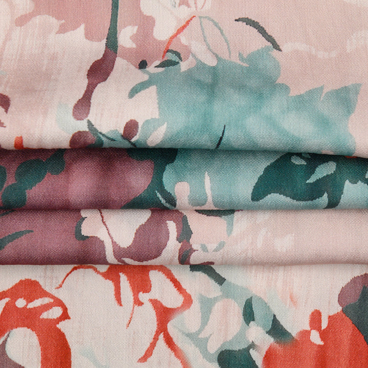 Len Craspo Drukowana Miętowy Ogród - Textil World