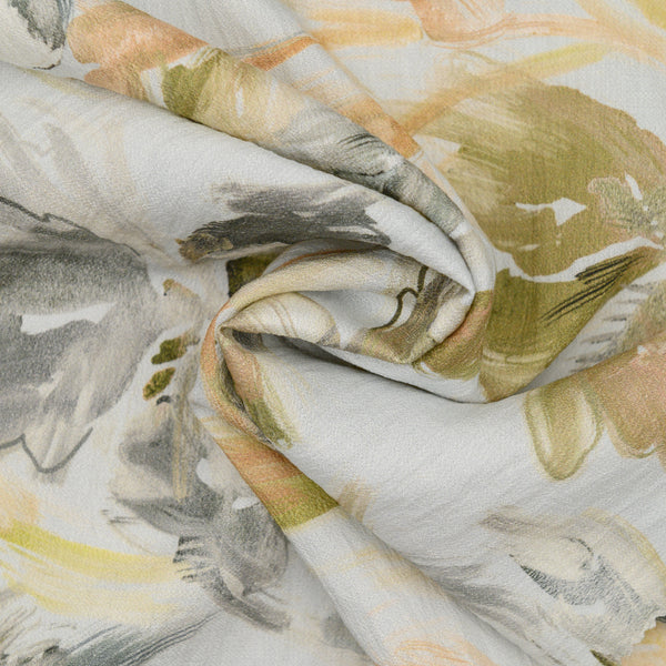 Len Craspo Drukowana Oliwkowa Akwarela - Textil World