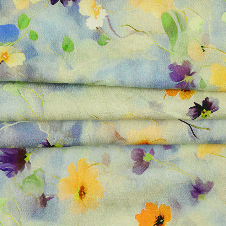 Len Craspo Drukowana Poranna Łąka - Textil World