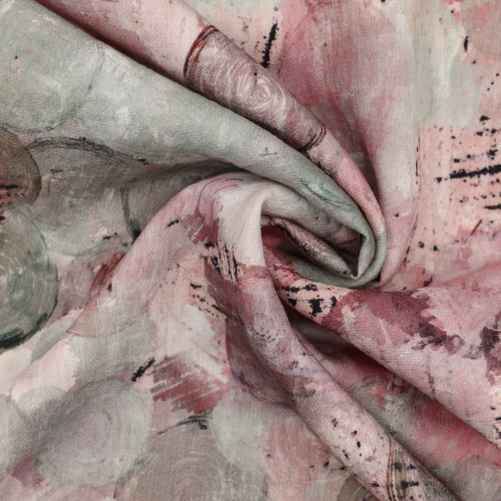 Len Craspo Drukowana Pudrowy Kwarc - Textil World