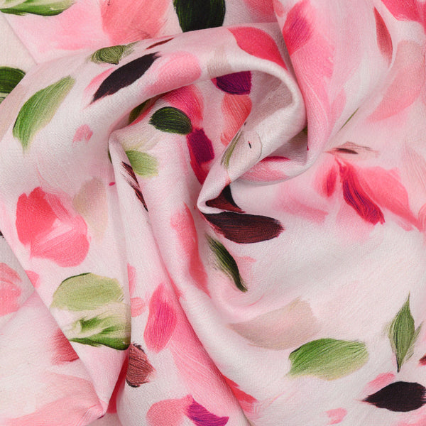 Len Craspo Drukowana Różany Taniec - Textil World