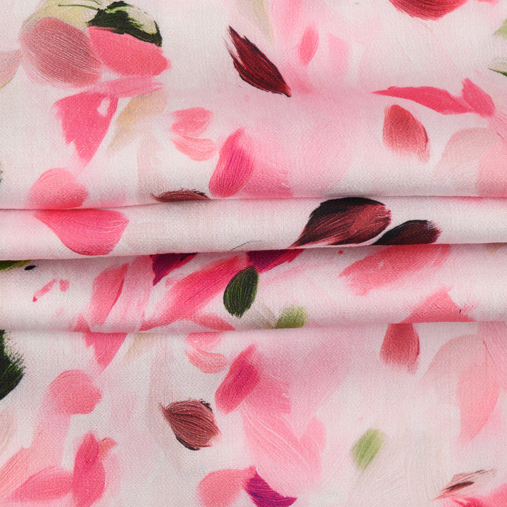 Len Craspo Drukowana Różany Taniec - Textil World