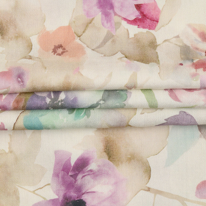 Len Craspo Drukowany Pastel Botanica - Textil World