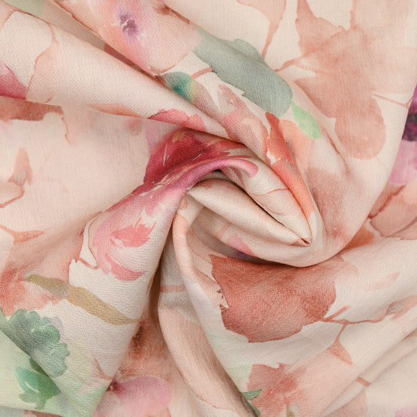 Len Craspo Drukowany Watercolor Rose - Textil World