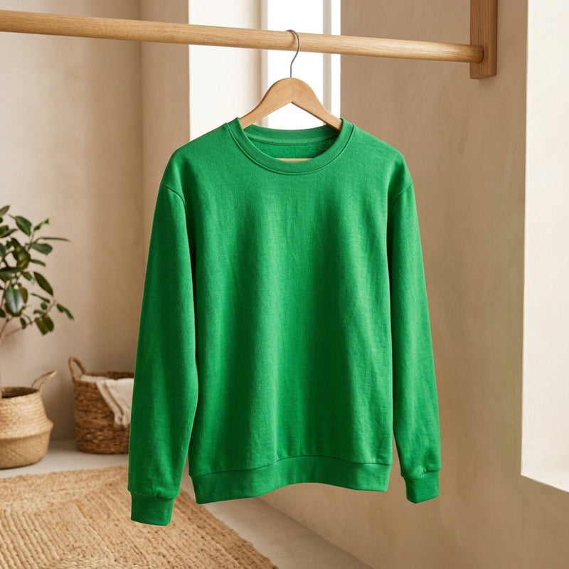 Len Wiskoza Lycra Zielony Trawiasty – bluza dresowa z tej tkaniny