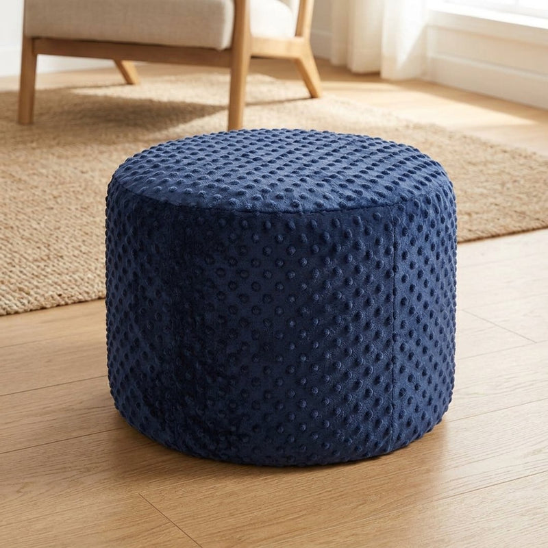 Minky Kropki - Niebieski Indigo – pufa z tej tkaniny