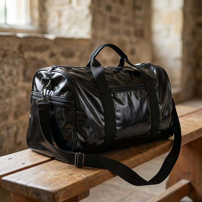 Moncler Czarny – torba sportowa z tej tkaniny