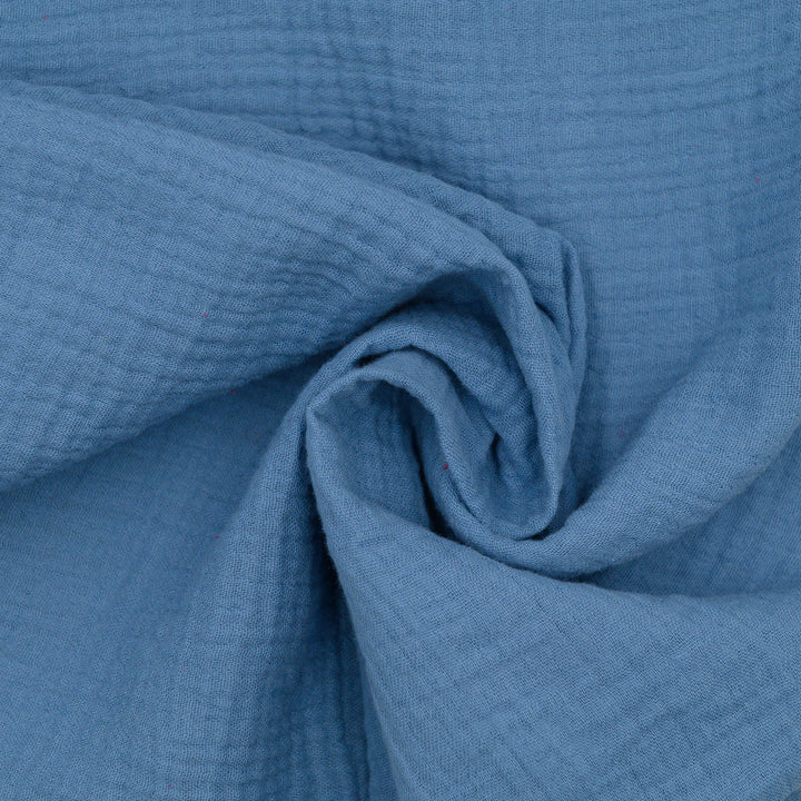 Muślin Bawełniany Niebieski Jeansowy - Textil World