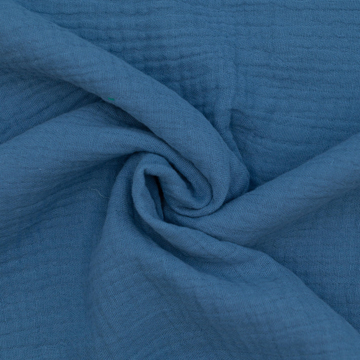 Muślin Bawełniany Niebieski Jeansowy - Textil World