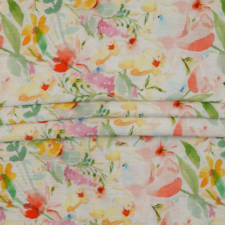 Muślin Drukowany Akwarelowa Łąka - Textil World