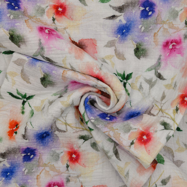 Muślin Drukowany Akwarelowy Ogród - Textil World