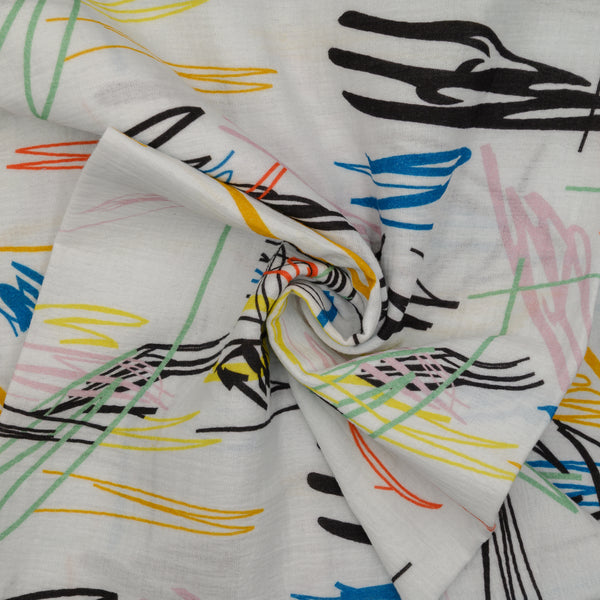 Muślin Drukowany Artystyczna Kreska - Textil World