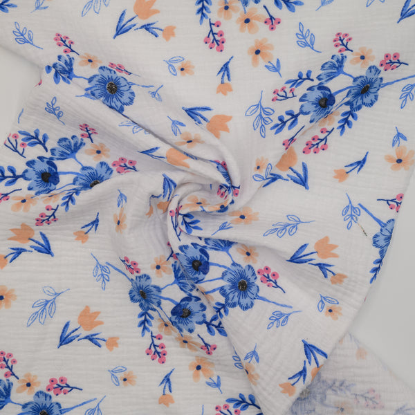 Muślin Drukowany Chabrowa Kompozycja - Textil World