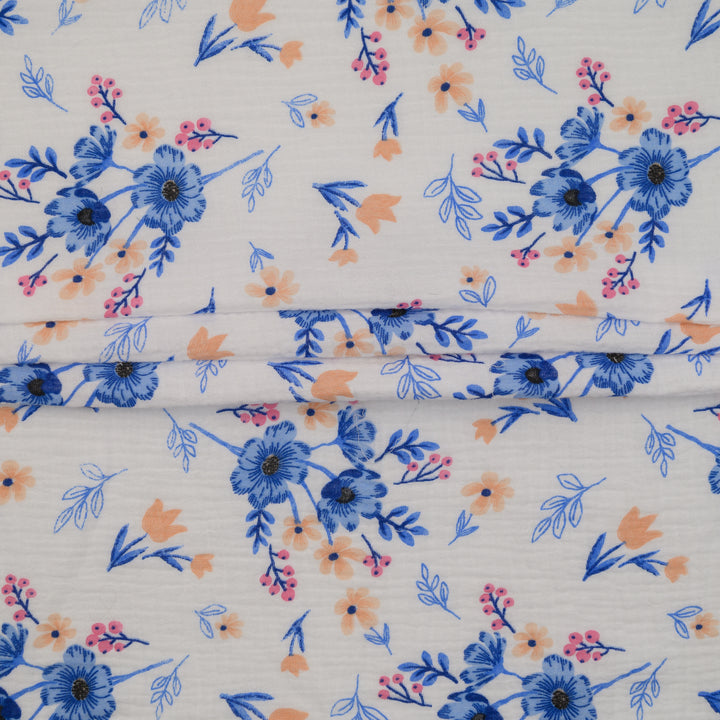 Muślin Drukowany Chabrowa Kompozycja - Textil World