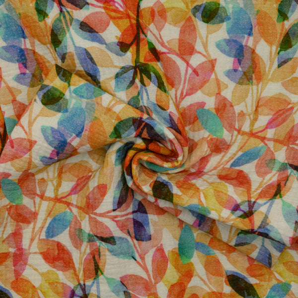 Muślin Drukowany Jesienny Cień Tęczy - Textil World