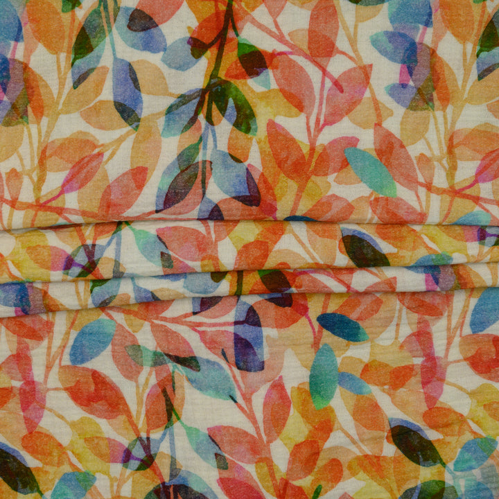 Muślin Drukowany Jesienny Cień Tęczy - Textil World