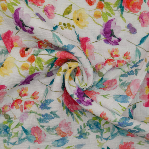 Muślin Drukowany Kwiatowy Poranek - Textil World
