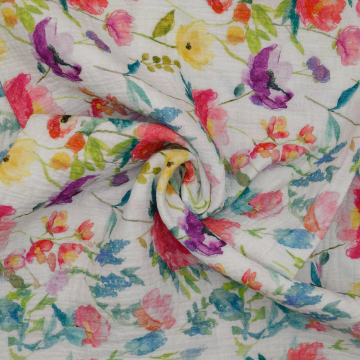 Muślin Drukowany Kwiatowy Poranek - Textil World
