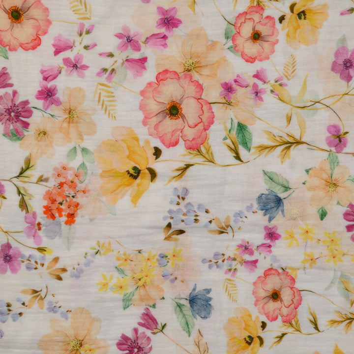 Muślin Drukowany Letni Bukiet - Textil World