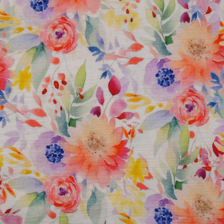 Muślin Drukowany Letni Bukiet - Textil World