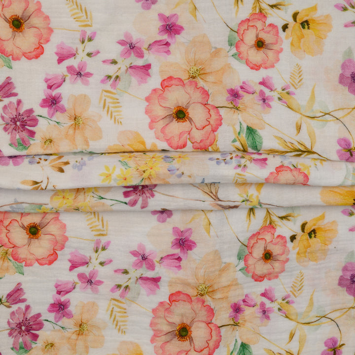Muślin Drukowany Letni Bukiet - Textil World