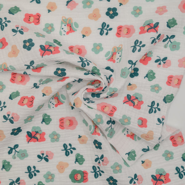 Muślin Drukowany Letni Ogródek - Textil World