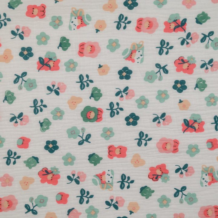 Muślin Drukowany Letni Ogródek - Textil World