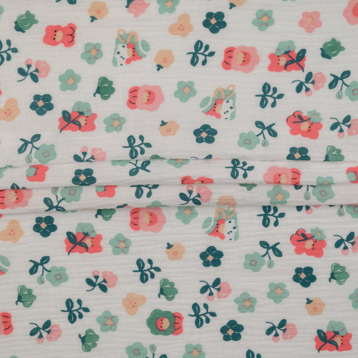 Muślin Drukowany Letni Ogródek - Textil World