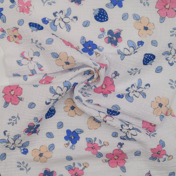 Muślin Drukowany Letnia Truskawka - Textil World