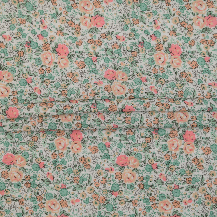 Muślin Drukowany Ogród w Porannej Rosie - Textil World