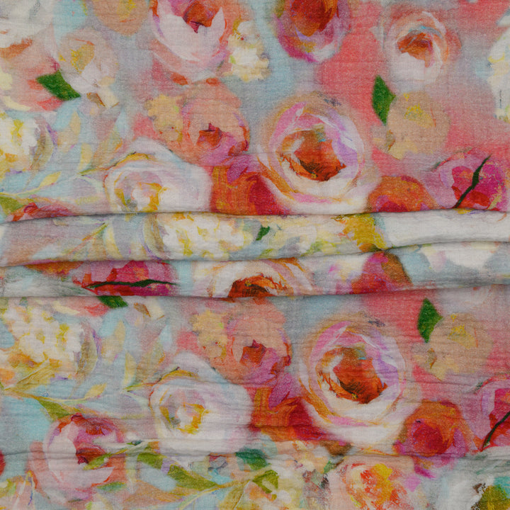 Muślin Drukowany Różany Pocałunek - Textil World