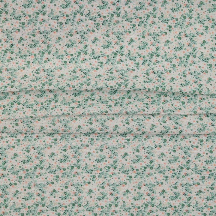 Muślin Drukowany Zielona Poranna Rosa - Textil World